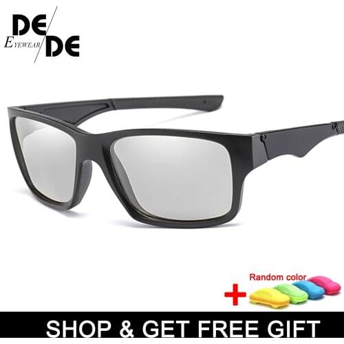The New Mens Driving Photochromic Sunglasses Men Polarized Discoloration Sun glasses Transition Sunglasses Anti-Glare with box