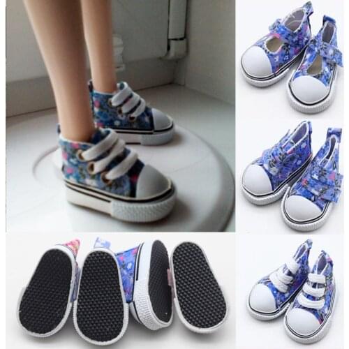 BJD Doll Shoes Fashion Denim Canvas 5cm Shoes for 1/6 BJD Dolls DIY Russian Handmade Mini Toy Shoes Doll Accessories