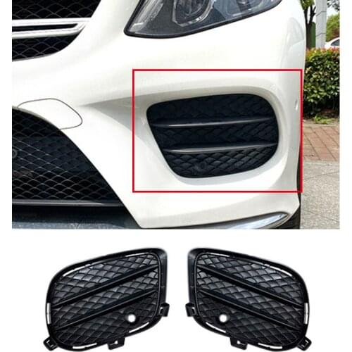 Front Bumper Fog Light Mesh Grill Grille Grills For Mercedes-Benz GLE GLS GLE Coupe W166 X166 C292 2016-2019 Car Styling