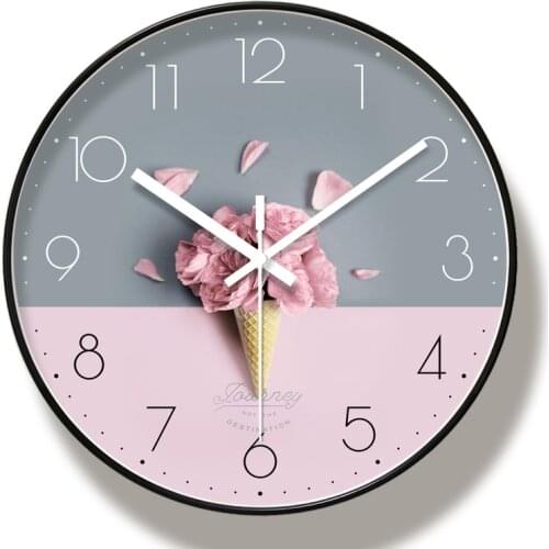 Beautiful Blossom Plastic Creative Flower Wall Clock Girl Living Room Wall Clocks Home Decoration Modern Hanging Clocks