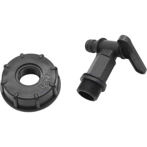 2 x 3/4" Thread Plastic IBC Tank Tap 1000L To 1/2"(15mm) Adapter Garden Irrigation Connection Valve Hose Switch Fittings