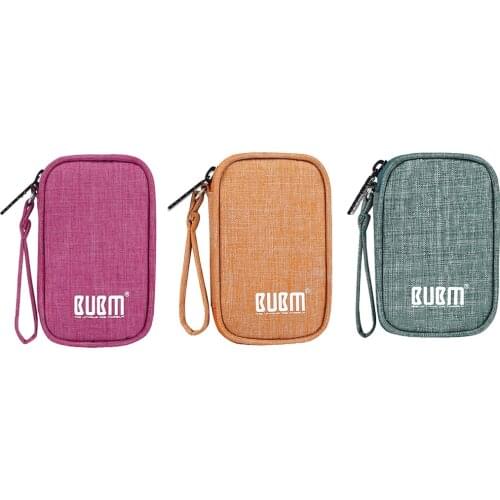 Portable Hard Earphone USB Cable Case W/ Zipper Storage Bag Pouch