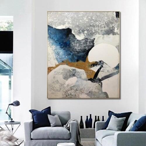 Hand Painted Oil Painting on Canvas for Living Room Decor Abstract Canvas Painting for Home Decoration