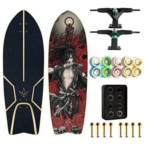 Skateboard 32", POP Land C4, Youth Carver Surfboard 9.8", City Road Land Cruiser 3.0 Complete, Suitable for Adult Surfers