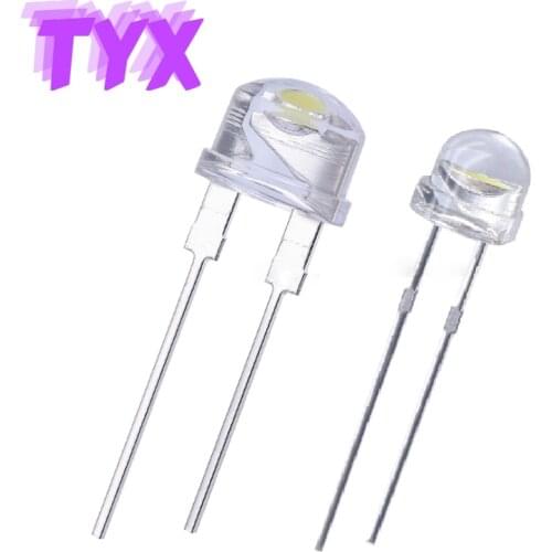 20Pcs 5mm 8mm Straw Hat LED Lamp Beads Light-emitting Diode Color Red White Yellow Blue Light-emitting LED Circuit DIY LED