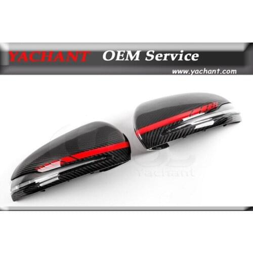 Carbon Mirror Cover Housing Replace For 15-16 W205 C/ 16-17 W212 C207 Facelift E /14-16 W222 S Class 16-17 X253 GLC Class & AMG