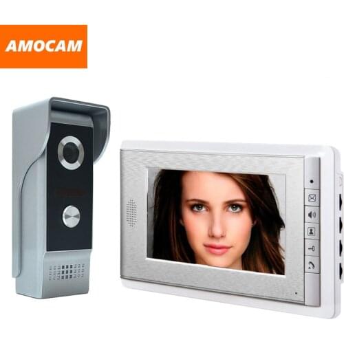 7 Inch Video Door Phone Doorbell Intercom System Video DoorBell Video Doorphone Kit Aluminium alloy night vision Camera