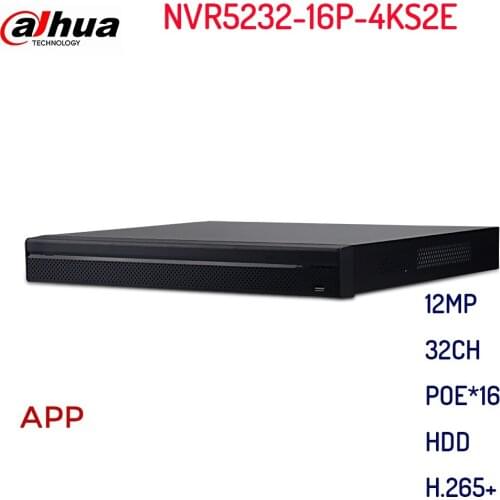 Dahua DH Pro 32CH NVR NVR5232-16P-4KS2E 16CH PoE Port Support Two Way Talk e-POE 800M MAX Network Video 4K Recorder System