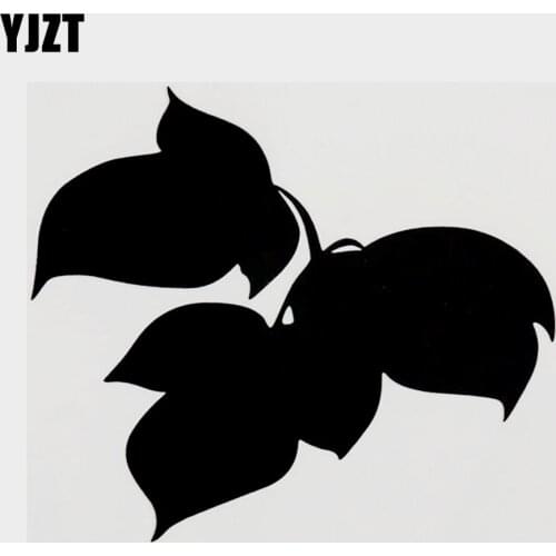 YJZT 13.8CM×12CM Plants Flower Leaf Fashion Vinyl Car Sticker Decal Black/Silver 18B-0182