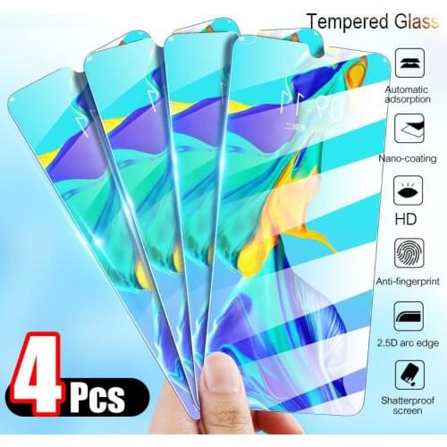 4Pcs Tempered Glass for Huawei P20 Pro P30 Lite P40 lite E Protective Glass Film For Hauwei P20 P30lite P20pro Screen Protector
