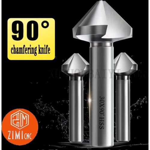 90° straight shank three-blade chamfering knife 20.5/16.5 reamer counterbore drill bit chamfering reaming taper countersink dril