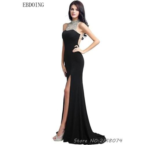 Vestidos De Novia Formal-Dress Evening-Dresses Mermaid Sexy Black Backless Elegant Party Gowns Robe De Mariage