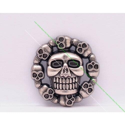 10Pcs 28Mm Retro Sliver Biker Punk Gothic Round Skull Conchos Rivetback for Leathercraft Belt Luggage Bag Decor