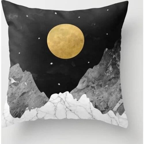 100PCS Landscape Decorative Cushions Cover Pillow Case Printed Polyester Throw Pillow Decor for Home Decoration Sofa Pillowcase