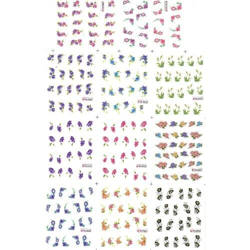 11 PACKS/LOT UPRETTEGO NAIL ART BEAUTY WATER DECAL SLIDER NAIL STICKER FLOWER IRIS HYACINTH DAFFODIL BLE620-630