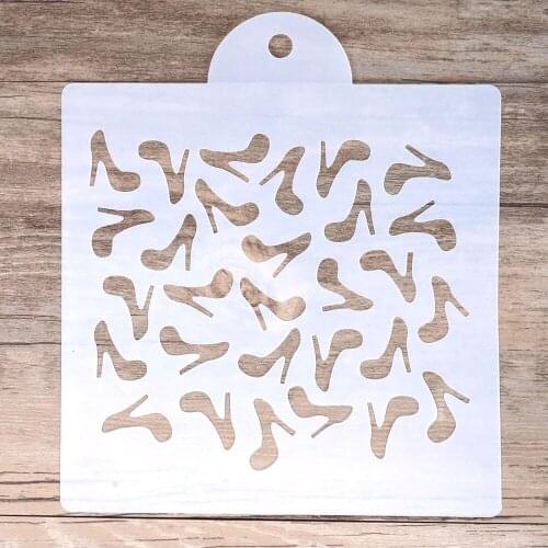 15 cm DIY Craft Layering Shoes Background Stencil For Walls Painting Scrapbooking Stamping Album Decorative Embossing Paper Card