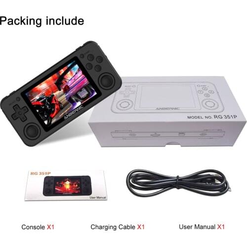 3.5inch Nostalgic retro RG351P Game Console With 2512 Built-in Games 64G+256G English Version Handheld Game Player