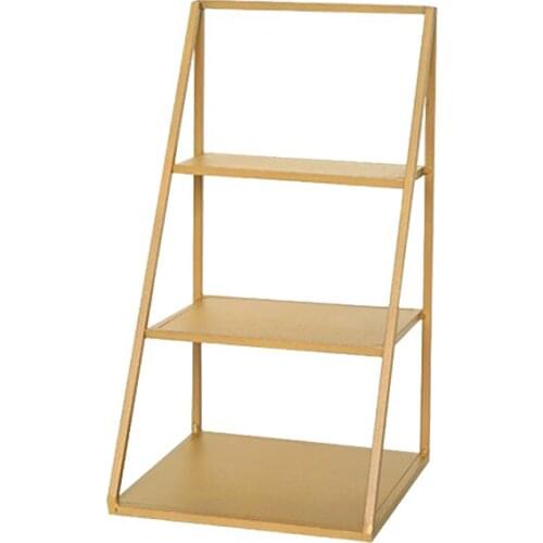 3-Layer Storage Rack Wrought Iron Cake Stand Dessert Stand Jewelry and Perfume Display Stand for Desktop