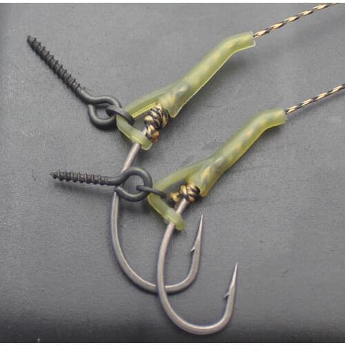 30PCS Pop Up Carp Fishing Tackle D Rig Aligners Micro Ring Swivel Fishing Line Hook Connection Aligner