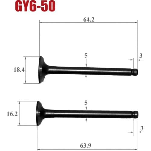 50cc Scooter Engine Valve Kit Intake Exhaust for KYMCO CK Wangye Baotian Johnway ATV GY650 GY50 GY6-60 GY680 Valves 1 Pair