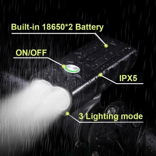 5200mAh Bicycle Light Front L2/T6 USB Rechargeable Bike Lamp Waterproof LED Headlight MTB Flashlight For Bicycle as Power Bank