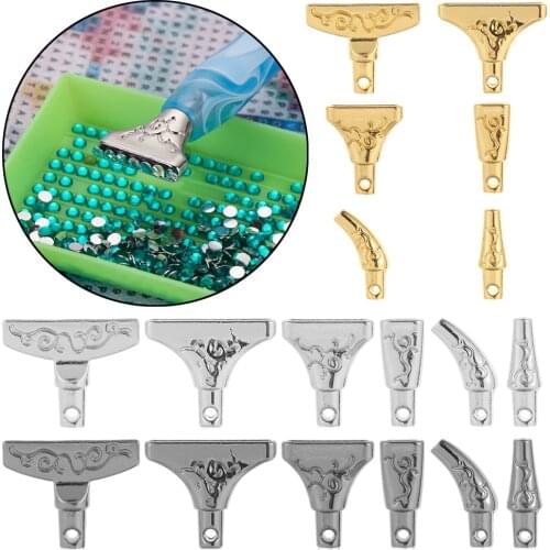 6Pcs Metal Diamond Painting Replacement Pen Heads DIY Crafts Cross Stitch Embroidery Quick Cases Tool Point Drill Pen Heads
