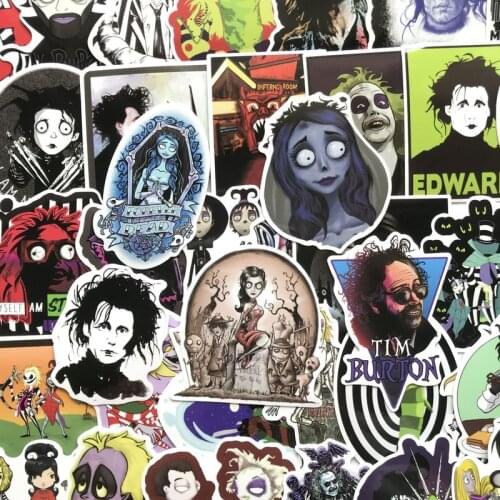 61 Pcs Tim Burton Cartoon Films Corpse Bride Stickers Home Decoration Silk Art Poster 2020