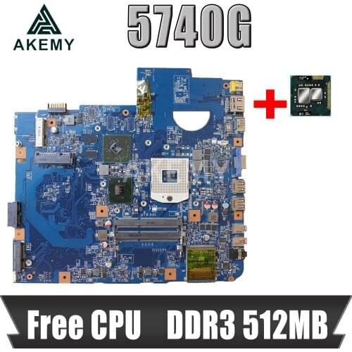 Akemy For Acer aspire 5740G 5740 5740Z Laptop motherboard MBPMG01001 MB.PMG01.001 48.4GD01.01M HM55 DDR3 512MB GPU free cpu