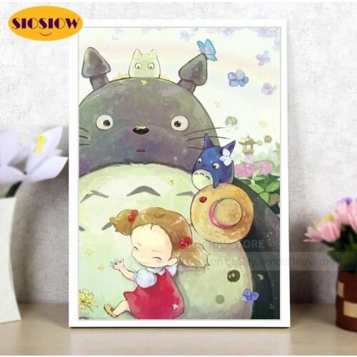 5D DIY Diamond Painting My Neighbor Totoro Figure Cartoons Full Square 3D Diamond Mosaic Embroidery Cross Stitch Decor Kids Room