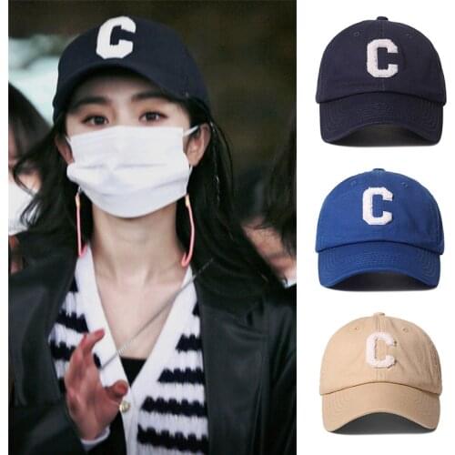 Star Same Style Korean Version of C Letter Soft Top Baseball Hat Female Fashion Street Shooting Peaked Cap Sun Hat Male Unisex
