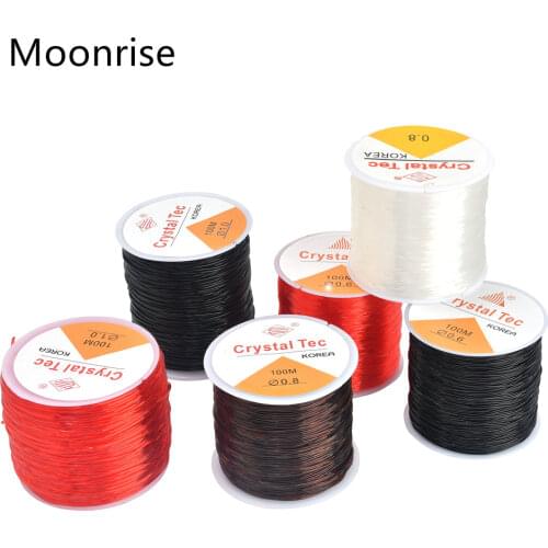 50m/Spool 1.2mm 1.5mm Elastic Crystal Cord Beading String Thread Stretch Cord For Handcraft Necklace Bracelet Accessories HK027