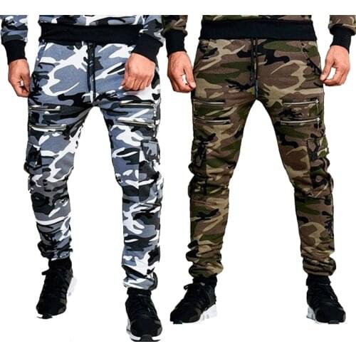 Fashion New Mens Camouflage Overalls Jogging Pants Sweatpants Joggers Men Cargo Pants