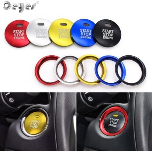 Ceyes Car Styling Auto Engine Start Stop Ring Keyless Case For Mazda Axela CX-4 CX-5 Atenza Car Button Decoration Interior Cover