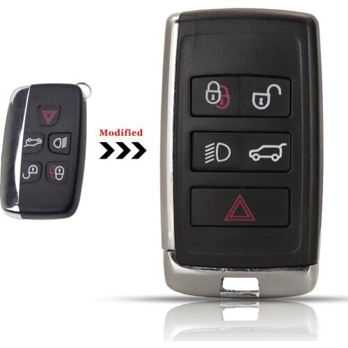 Jingyuqin 10pcs 5Buttons Modified Remote Case Key Shell Fob For Land Rover Range Rover LR2 LR4 fit Jaguar F-Pace F-Type XE XF XJ