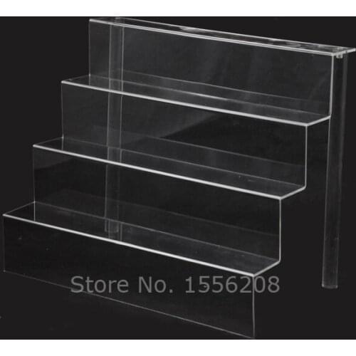 Home Storage Rack 4 Tier Acrylic Riser Stand Shelf Figure Collection Display Step Cosmetic Holder