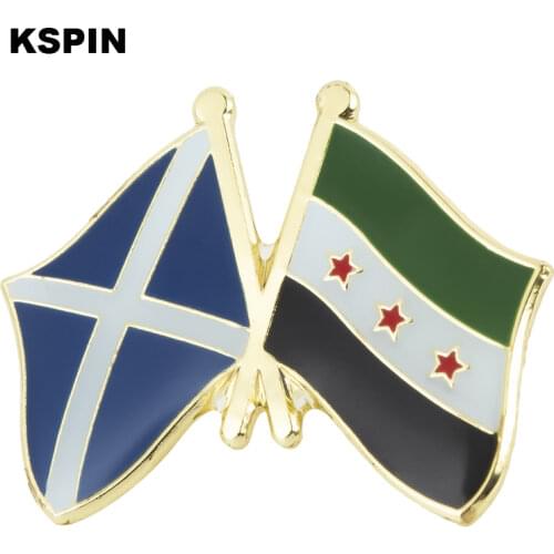 Scotland & Syria Flag Badge Flag Brooch National Flag Lapel Pin International Travel Pins