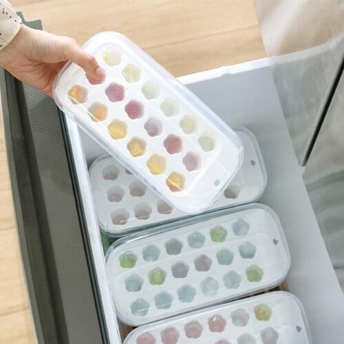 Ice Tray 18 Grids DIY Ice Cube Mold with Lid 3D Cone PP Square Shape Ice Cream Maker Reusable Home Bar Party Kitchen Accessories