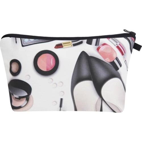 Coofit 1pc Printing Small Cosmetic Bag Waterproof Portable Printed Makeup Bag Makeup Pouch For Women Girls