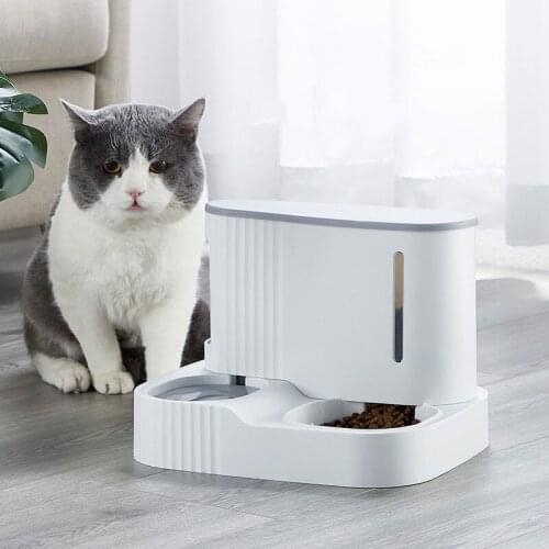 Pet Cat bowl 2-in-1 with Dry Food Storage Automatic Feeder Dog bowl Food Feeder Cat Drinking Durable Dog accessories