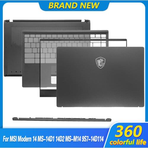 NEW For MSI Modern 14 MS-14D1 14D2 M14 Laptop LCD Back Cover/Front Bezel/Palmrest/Bottom Case/Hinge Cover Black/Blue