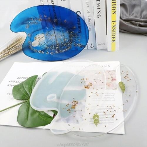 Handmade Paint Palette Resin Casting Mold 10 x 8 Inches Oval shape Art Palette Resin Mold DIY Art Craft Painting J22 21 Dropship