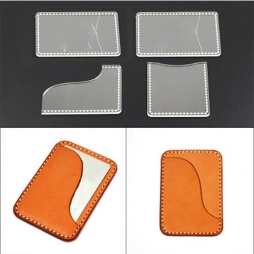 Practical Card Bag Leather Tool Template Durable Acrylic Version Handcraft Leather Design Stencil Leather Card Bag Making Mold