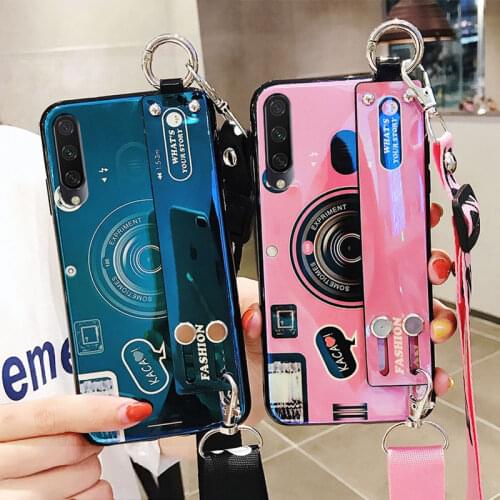 Wrist Strap Shockproof Holder Case For Xiaomi Mi 9 Lite Case Cover For Mi9 Lite Case miA3 mi9 lite SE Pro Fundas Silicone Camera