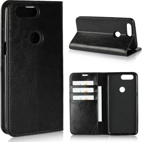 Luxury Genuine Leather Wallet Flip Case Cover For OnePlus 5 / 5T