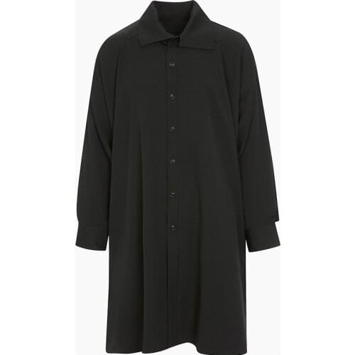 High neck multi-mouth profile loose large size long shirt dropped shoulders original designer brand mens spring