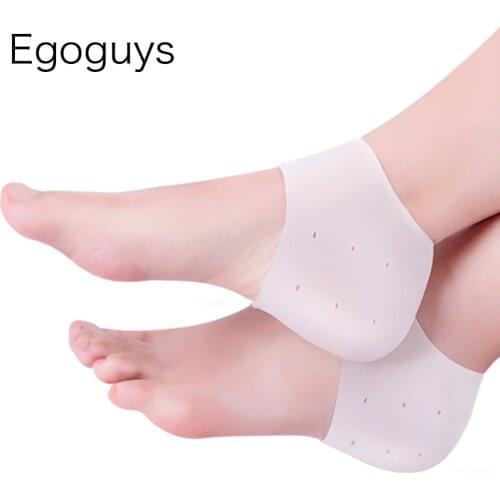 2pcs Silicone Heel Socks Gel Footing Care Pad With Hole Feet Cracked Skin Moisturizing Foot Care Anti Cracking Protective Sleeve