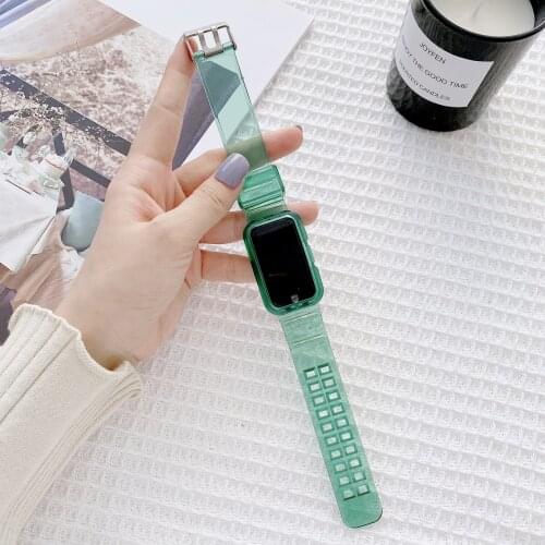 Silicone watch straps For Huawei Honor band 6 Transparent watchband Sport Replacement Bracelet for Honor band 6 Protector Case
