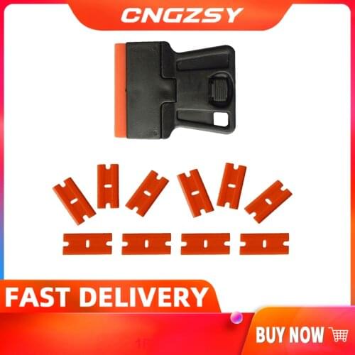 Scraper for Removing Stickers Film Glue Removal Mobile Screen Repair Cleaning Razor Scraper + 10pcs replacement Blades E19+10P