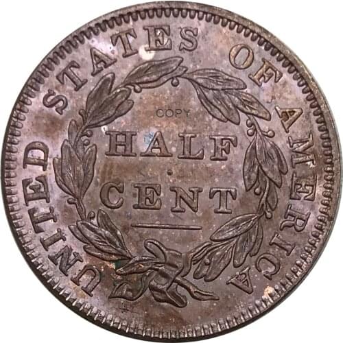 United States Of America 1833 1/2 Half Cent Classic Head 99% Red Copper Copy Coins
