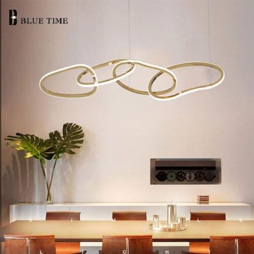 Modern Led Chandelier 120cm 100cm Ceiling Mount Circles Chandelier Lighting Hanging Lamp Living room Bedroom Dining room Kitchen